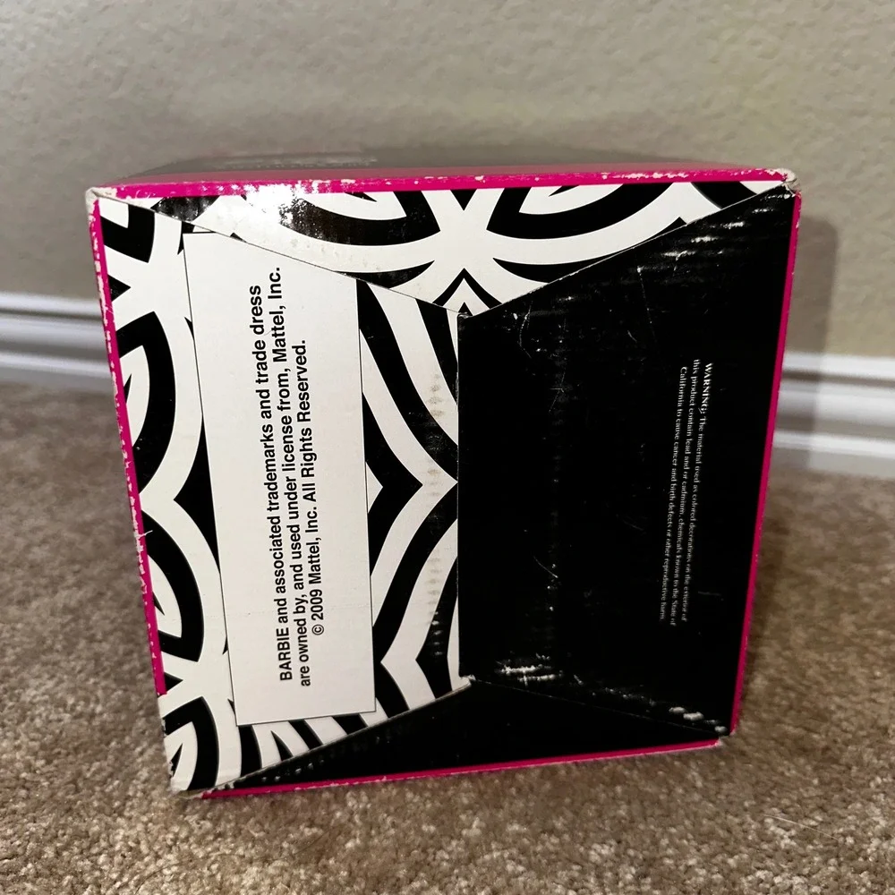 Barbie 50th Anniversary Anniversary Clock 1959 Swimsuit Zebra Print Mattel 2009